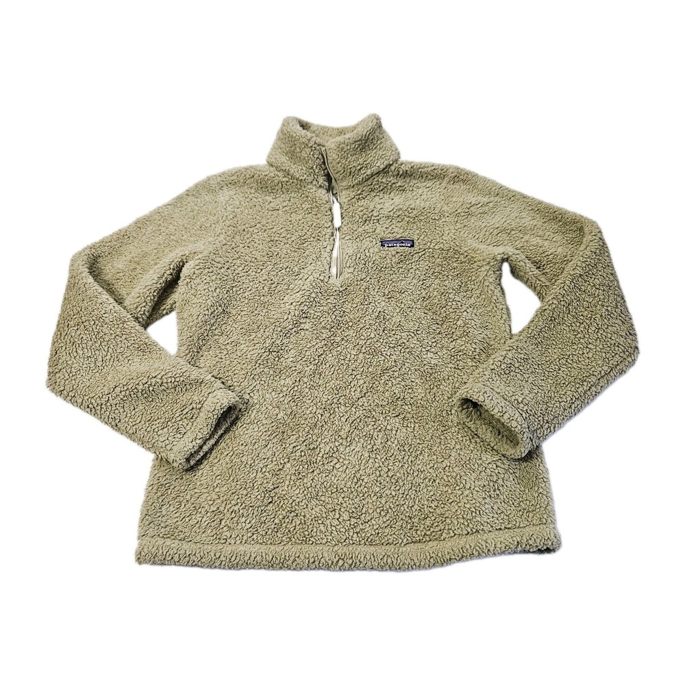 Patagonia Jacket Womens Small Beige 1/4 Zip Los Gatos Fleece Sweatshirt Stretch